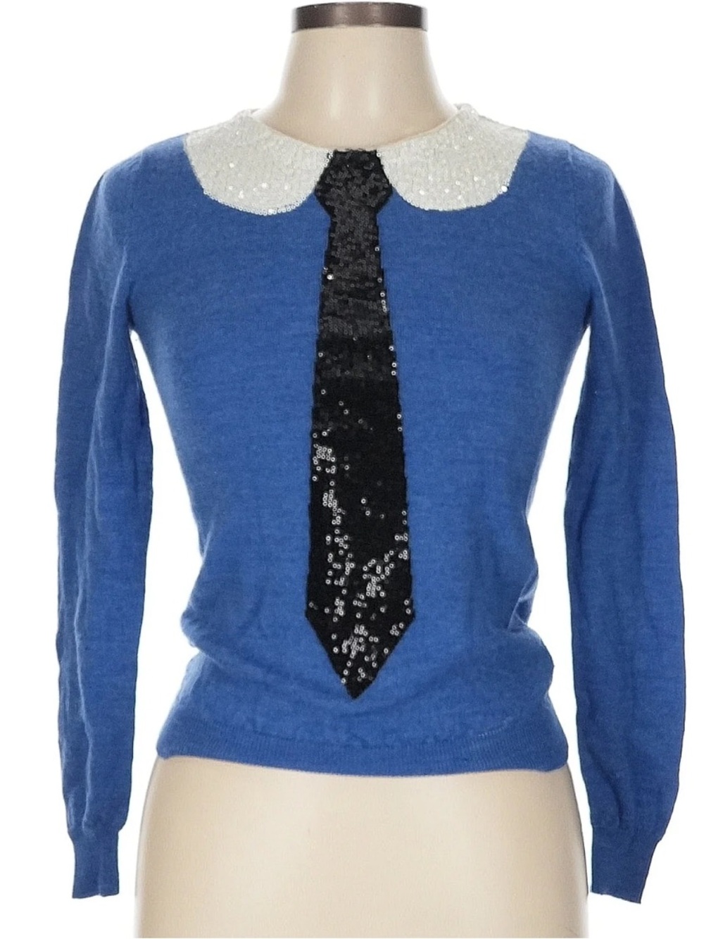 Alice + Olivia Delray Tie Sweater Sequin Embellished Wool top